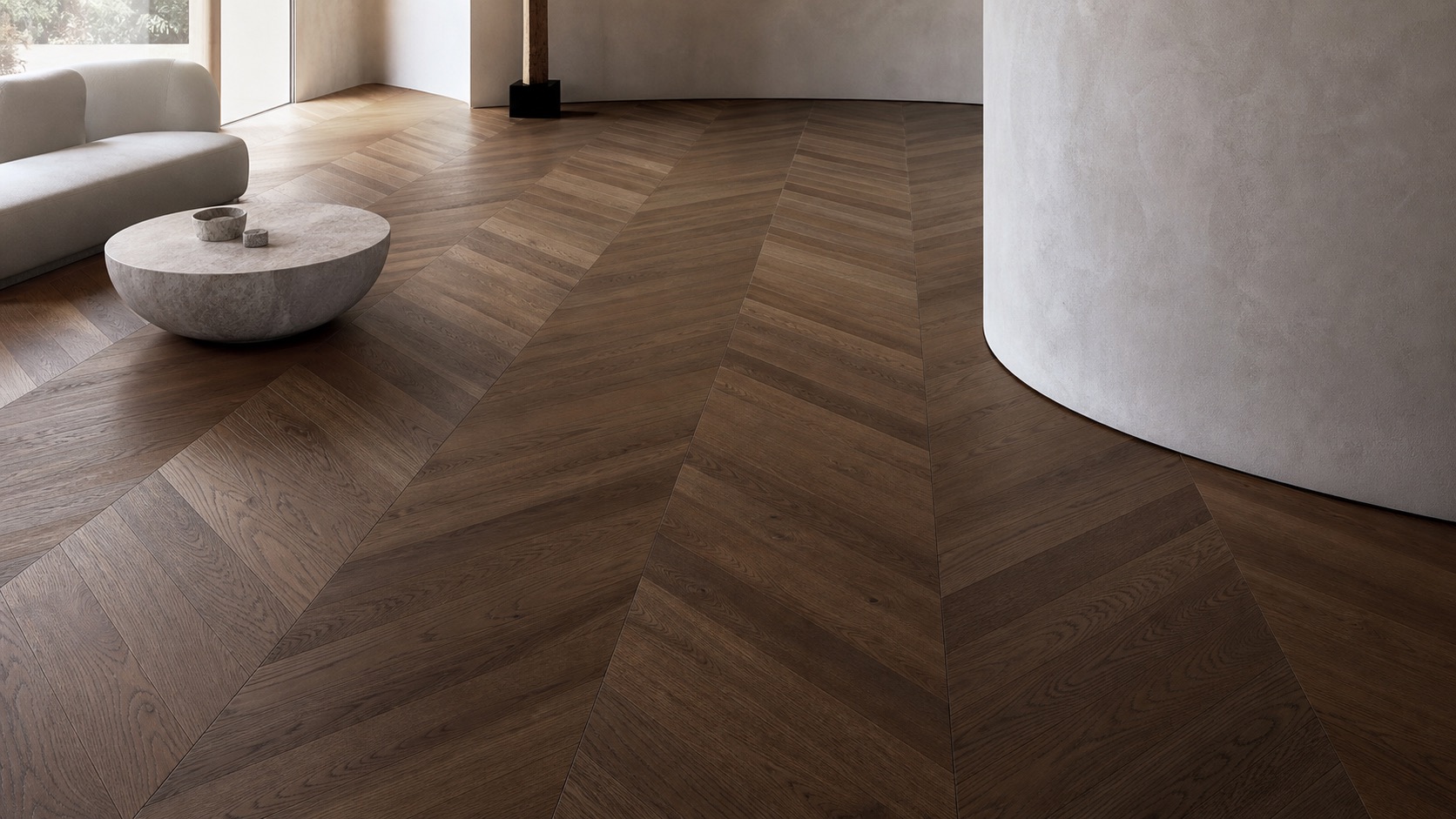 Dettaglio di parquet geometrico realizzato su misura